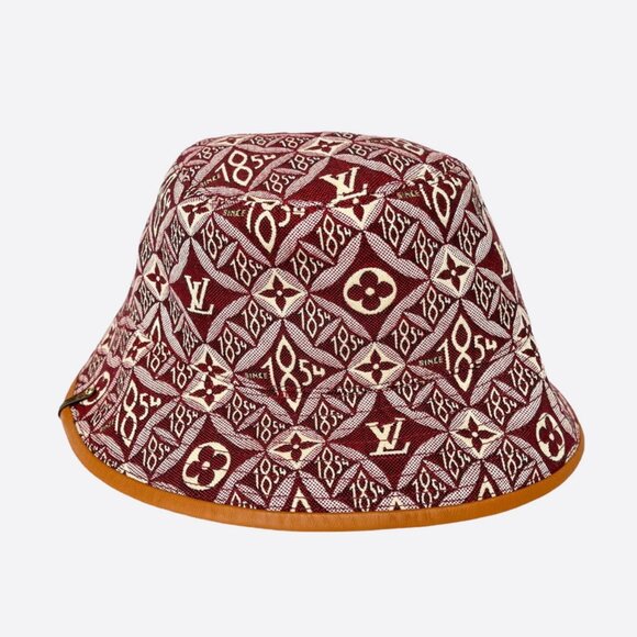 New Authentic LOUIS VUITTON Monogram Since 1854 Jacquard Bucket Hat Burgundy S - Picture 4 of 14